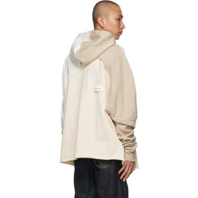 A. A. SPECTRUM WHITE AND BEIGE COLLAGE HOODIE