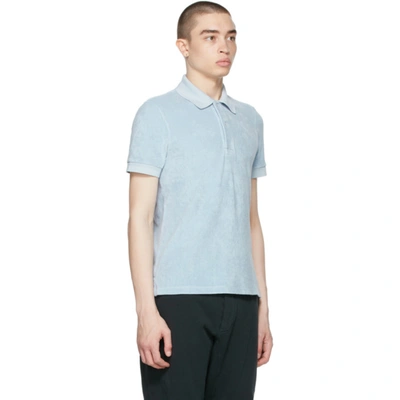 Shop Tom Ford Blue Toweling Polo In T02 Ltblue