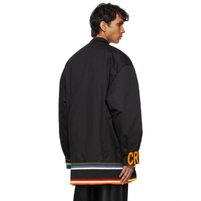 Shop Raf Simons Black Sterling Ruby Edition Archive Redux Striped Trim Bomber Jacket In 00099 Black