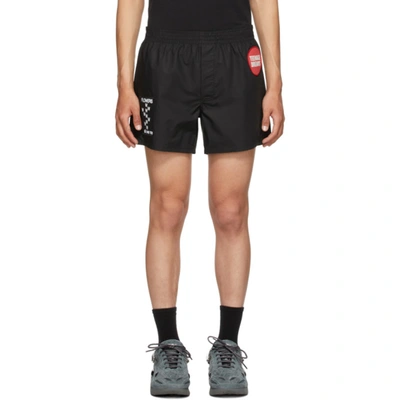 Shop Raf Simons Black Patch Boxer Shorts In Black 0099