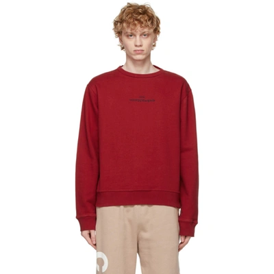 Shop Maison Margiela Red Logo Sweatshirt In 305 Military Red