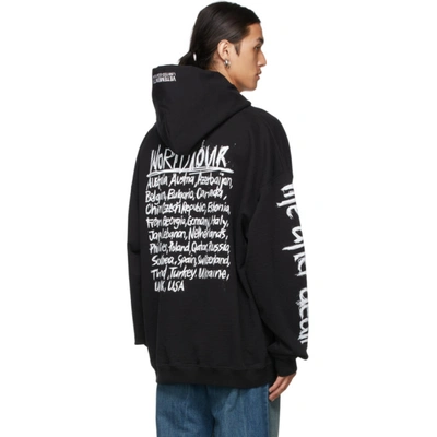 Vetements Black 'world Tour' Logo Hoodie | ModeSens