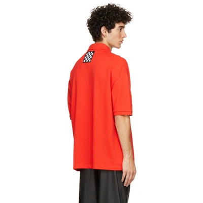 Shop Raf Simons Red Fred Perry Edition Button Down Collar Polo In C51 Red