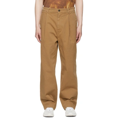 Shop Acne Studios Tan Wide-leg Trousers In Camel Brown