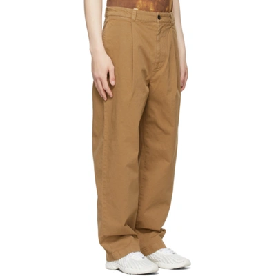 Shop Acne Studios Tan Wide-leg Trousers In Camel Brown