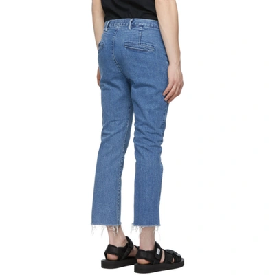 Shop Remi Relief Blue Bootcut Jeans In Used Blue