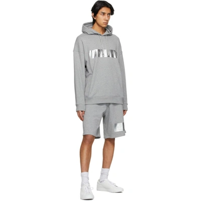 Shop Givenchy Grey Logo Latex Band Shorts In 055 Grey