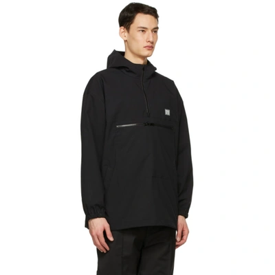 Shop Acne Studios Black Hooded Anorak Jacket