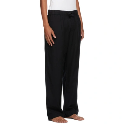 Shop Tekla Black Flannel Pyjama Pants In Lucid Black
