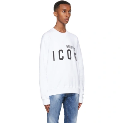 Shop Dsquared2 White 'icon' Sweatshirt In 100 White