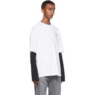 Shop Acne Studios White Layered Long Sleeve T-shirt In Optic White