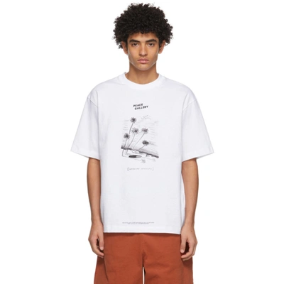 Shop Acne Studios White Beni Bischof Edition 'peace Gallery' T-shirt In Optic White