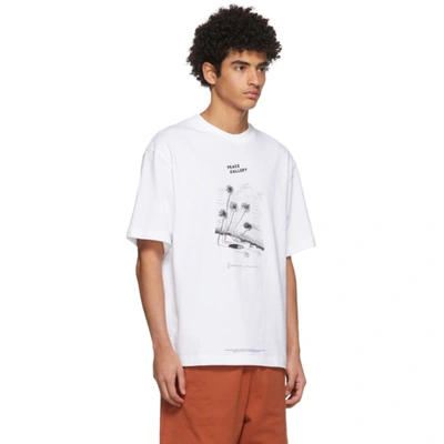 Shop Acne Studios White Beni Bischof Edition 'peace Gallery' T-shirt In Optic White