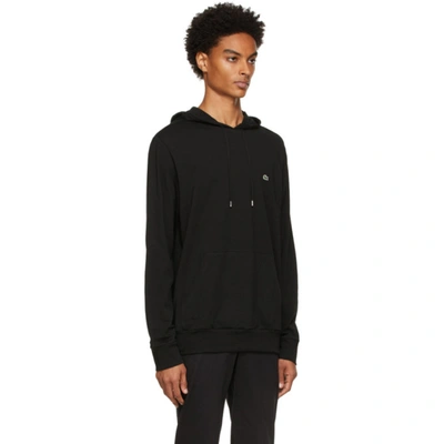 Shop Lacoste Black Cotton Jersey Hoodie In 031 Black