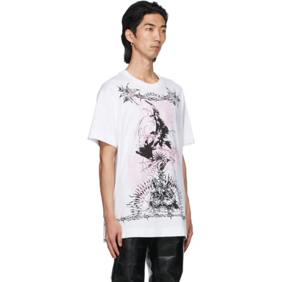 Shop Givenchy White & Pink Gothic Print T-shirt In 100-white