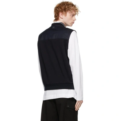 Shop Z Zegna Navy Wool Fleece Vest In B09 Dkblu