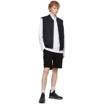 Shop Z Zegna Navy Wool Fleece Vest In B09 Dkblu