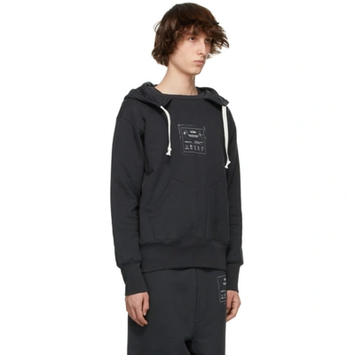 Shop Maison Margiela Black '1con' Hoodie In 855 Anthracite