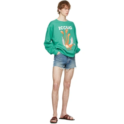 GUCCI GREEN FREYA HARTAS EDITION 'ICCUG' SWEATSHIRT 