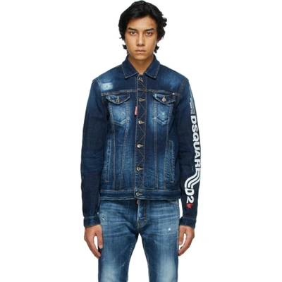 Shop Dsquared2 Blue Denim Dan Jacket In 470 Blue