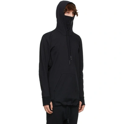 Shop 11 By Boris Bidjan Saberi Black Logo Mask Hoodie In Black Dye