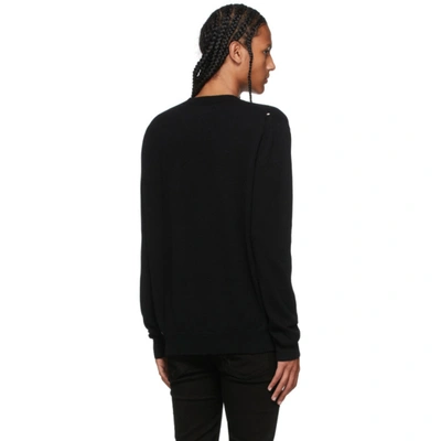 Shop Amiri Black Cashmere Logo Sweater