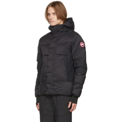 Shop Canada Goose Black Down Packable Hooded Armstrong Jacket