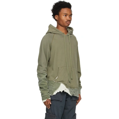 Shop Greg Lauren Green Fragment Hoodie In Army