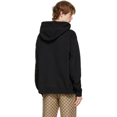 Shop Gucci Black Freya Hartas Edition 'iccug' Hoodie In 1082 Black/multicolo