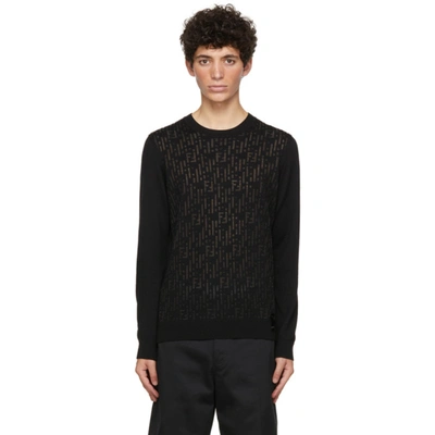 Shop Fendi Black Wool 'forever ' Sweater In F0qa1 Black