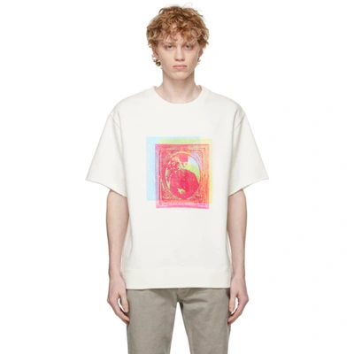 Shop Maison Margiela Off-white Stamps T-shirt In 101 Off White