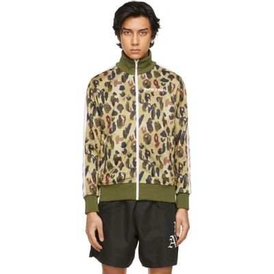 Shop Palm Angels Khaki Camo Track Jacket In Military