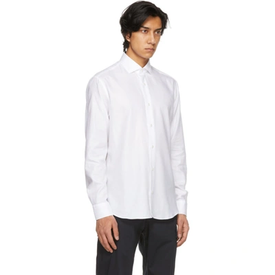 Shop Z Zegna White Stretch Twill Shirt