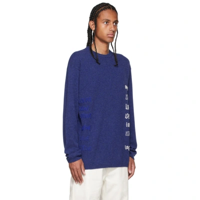 Shop Loewe Blue Embroidered Sweater In 5560 Electric Blue