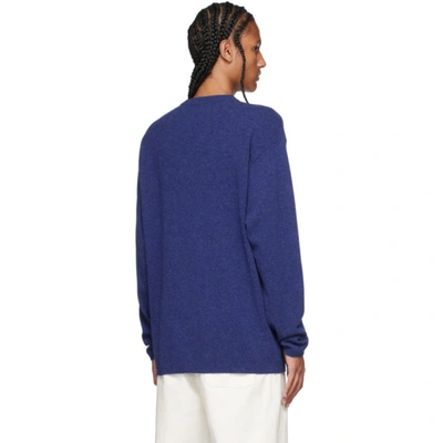 Shop Loewe Blue Embroidered Sweater In 5560 Electric Blue