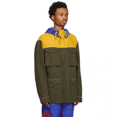 Shop Moncler Genius 1 Moncler Jw Anderson Khaki Colorblocked Jacket In 833 Green