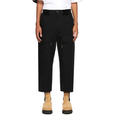 Shop Sacai Black Cotton Cargo Pants In 001 Black