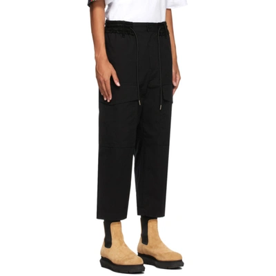 Shop Sacai Black Cotton Cargo Pants In 001 Black