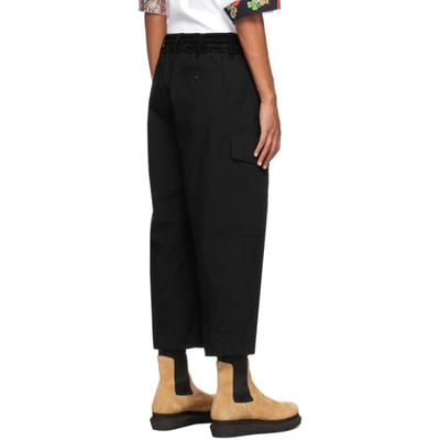 Shop Sacai Black Cotton Cargo Pants In 001 Black