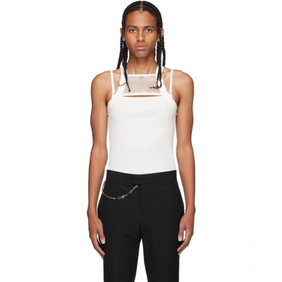 Shop Dion Lee Off-white Mesh Holster Tank Top
