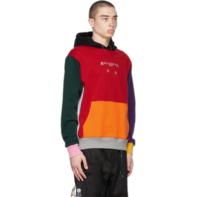 Shop Mastermind Japan Red Boxy Multi Colored Hoodie