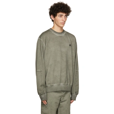 Shop Helmut Lang Khaki Military Sweatshirt In Alpine