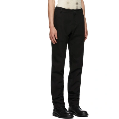 Shop Ann Demeulemeester Black Cotton & Linen Straight-leg Trousers