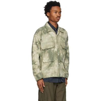 Shop Nicholas Daley Green Tie-dye Military Jacket In Green Tdye
