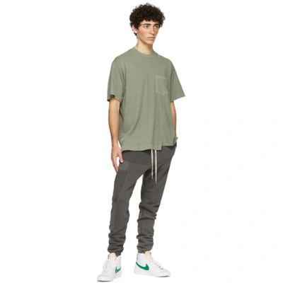 Shop John Elliott Green Reconstructed Lucky Pocket T-shirt In Washed Sag