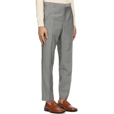 Shop Maison Margiela Grey Wool & Mohair Tweed Trousers In 854m Grey