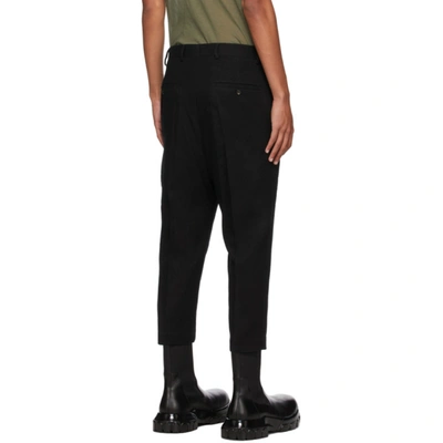 Shop Rick Owens Black Wool Cropped Astaires Trousers In 09 Black