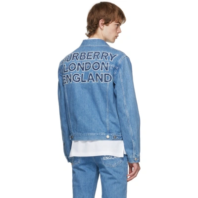 Shop Burberry Blue Denim Satchwell Jacket In Mid Blue