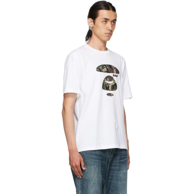 Shop Aape By A Bathing Ape White Camouflage Logo T-shirt In Whx White