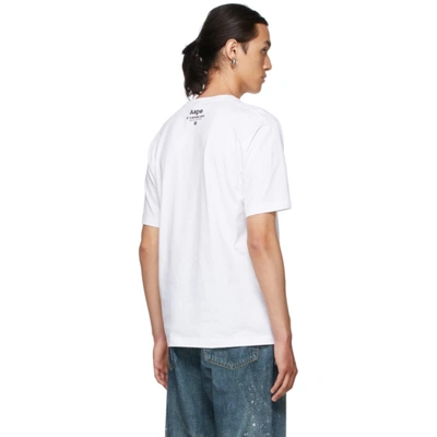 Shop Aape By A Bathing Ape White Camouflage Logo T-shirt In Whx White